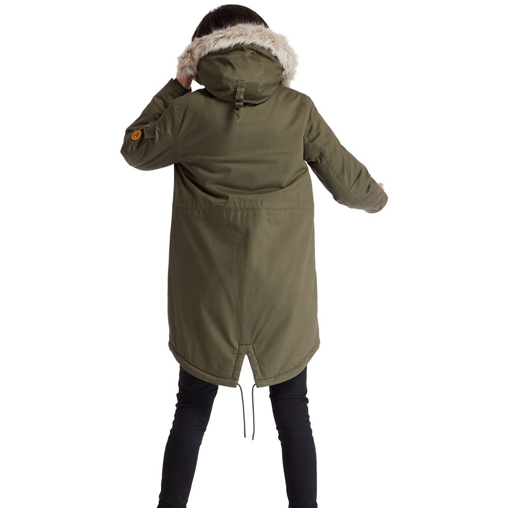 Timberland Womens Parka Mt Kelsey Fleece-Lined Parka - Olive - India QP9163280